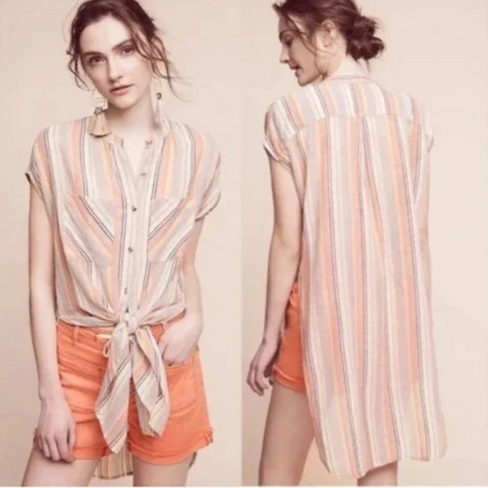 Anthropologie Holding Horses Oversized Cotton Merida Striped Tunic Top S